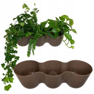 Osłonka wisząca naścienna potrójna - brązowy 44x14cm