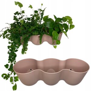 Osłonka wisząca naścienna potrójna - pudrowy róż 44x14cm