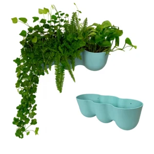 Osłonka wisząca naścienna potrójna - błękitny 44x14cm