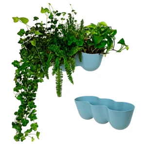 Osłonka wisząca naścienna potrójna - niebieski 44x14cm